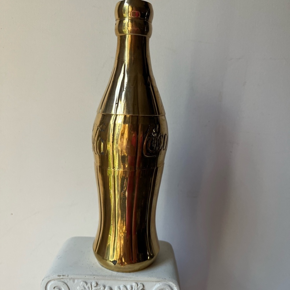 Coca Cola Gold brass Bottle Decor - Picture 3 of 9